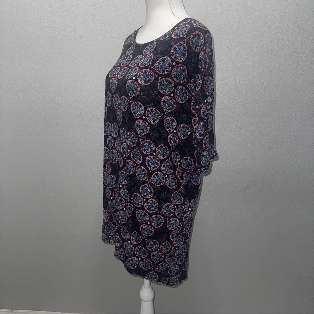 LuLaRoe Black Mint Pink Mint Women’s M Scoop Neck Short Sleeve Shirt Dress - Picture 2 of 9